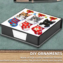 Load image into Gallery viewer, 5D DIY PU Diamond Art Note Box with 160 Sheets Paper Mosaic Kit (Kitty Socks)

