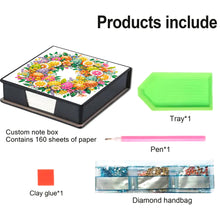 Load image into Gallery viewer, 5D DIY PU Diamond Art Note Box with 160 Sheets Paper Memo Pad Holder (Fruit)
