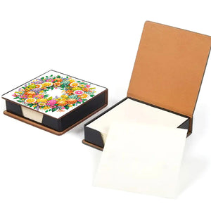 5D DIY PU Diamond Art Note Box with 160 Sheets Paper Memo Pad Holder (Fruit)