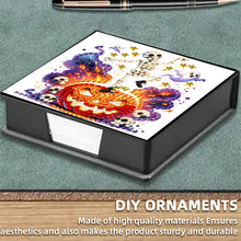 Load image into Gallery viewer, Halloween 5D DIY PU Diamond Art Note Box with 160 Sheets Paper Memo Pad Holder (Skull)

