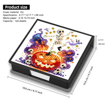 Load image into Gallery viewer, Halloween 5D DIY PU Diamond Art Note Box with 160 Sheets Paper Memo Pad Holder (Skull)
