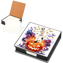 Load image into Gallery viewer, Halloween 5D DIY PU Diamond Art Note Box with 160 Sheets Paper Memo Pad Holder (Skull)
