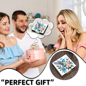 5D DIY PU Diamond Art Note Box with 160 Sheets Paper Memo Pad Holder (Bird)