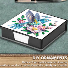 Load image into Gallery viewer, 5D DIY PU Diamond Art Note Box with 160 Sheets Paper Memo Pad Holder (Bird)
