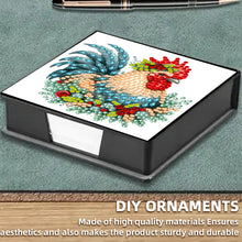 Load image into Gallery viewer, 5D DIY PU Diamond Art Note Box with 160 Sheets Paper Memo Pad Holder (Chicken)
