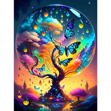 Load image into Gallery viewer, Butterfly Tree Of Life 30*40CM(Canvas) Full Round Drill Diamond Painting
