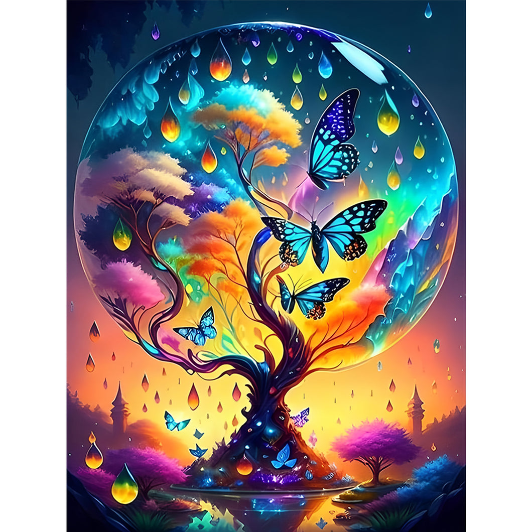 Butterfly Tree Of Life 30*40CM(Canvas) Full Round Drill Diamond Painting