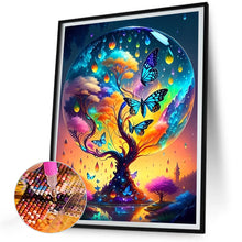 Load image into Gallery viewer, Butterfly Tree Of Life 30*40CM(Canvas) Full Round Drill Diamond Painting
