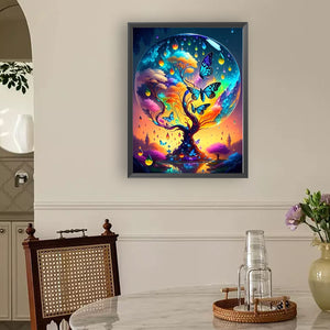 Butterfly Tree Of Life 30*40CM(Canvas) Full Round Drill Diamond Painting