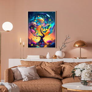 Butterfly Tree Of Life 30*40CM(Canvas) Full Round Drill Diamond Painting
