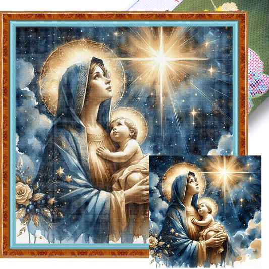Virgin Mary - Full 11CT Stamped Cross Stitch 40x40CM - Huacan