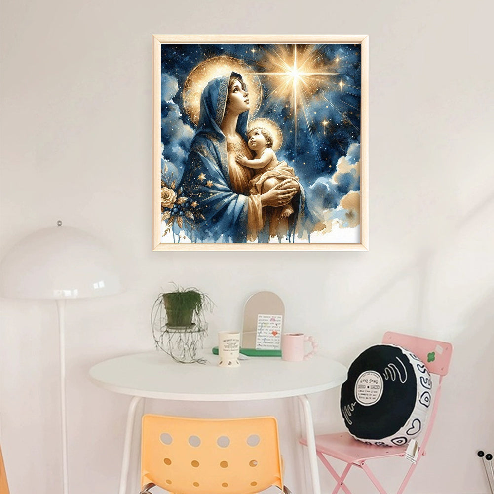 Virgin Mary - Full 11CT Stamped Cross Stitch 40x40CM - Huacan