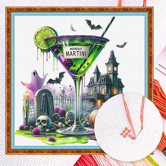 Halloween Drinks - Full 14CT Counted Cross Stitch 50x50CM - Huacan