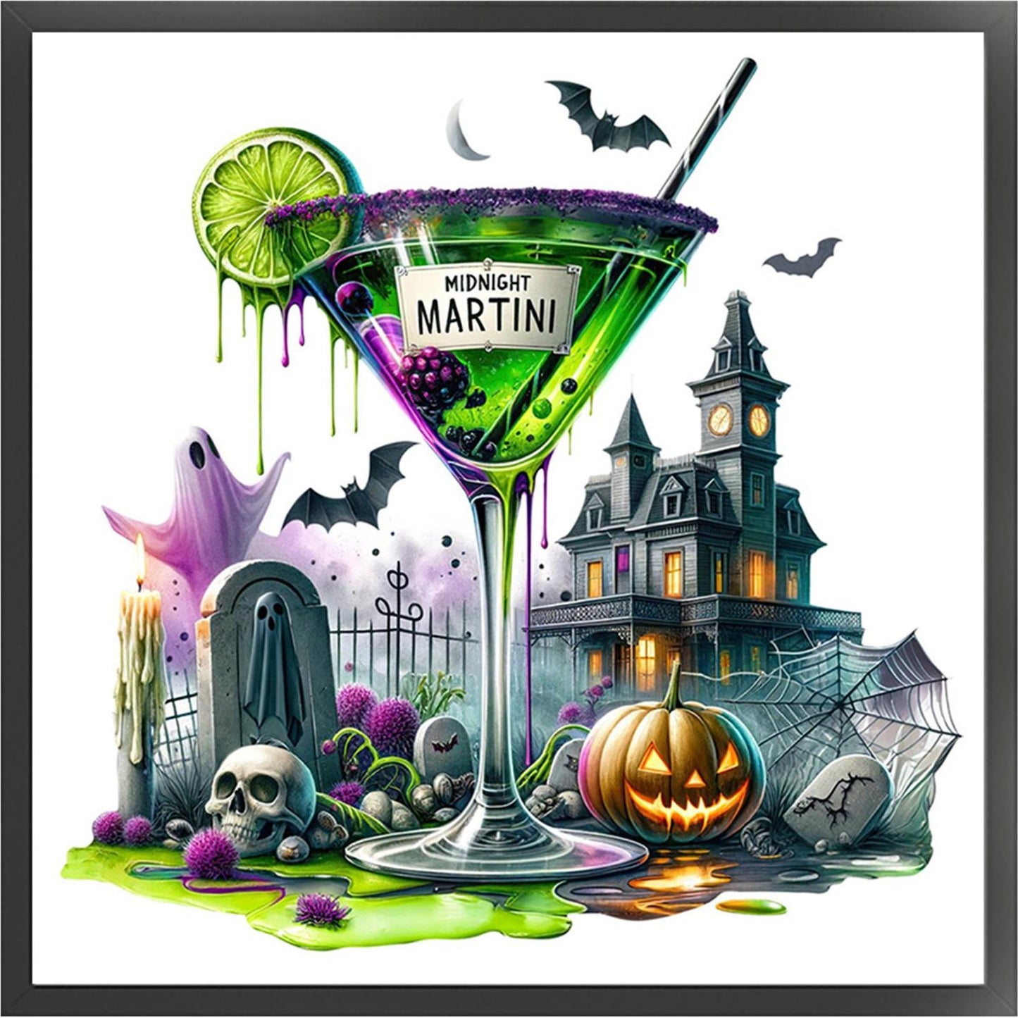 Halloween Drinks - Full 14CT Counted Cross Stitch 50x50CM - Huacan