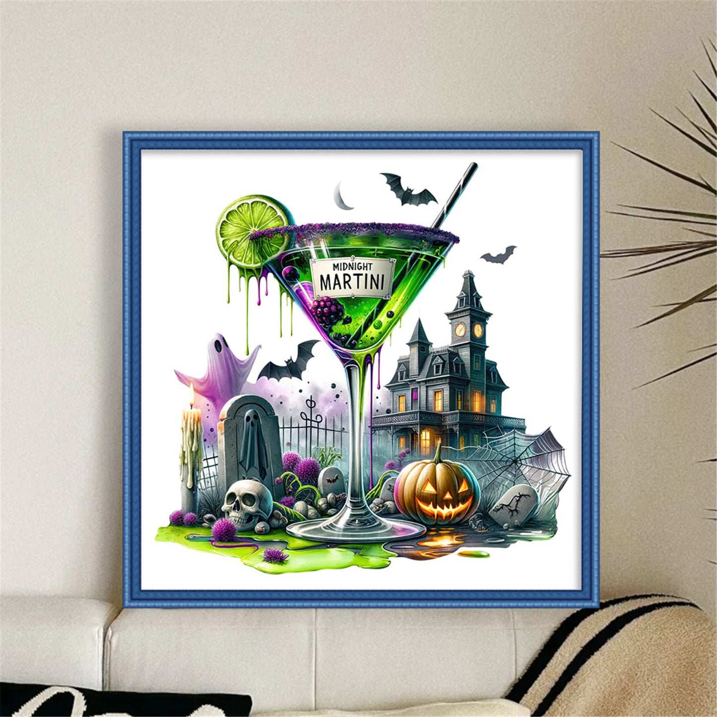 Halloween Drinks - Full 14CT Counted Cross Stitch 50x50CM - Huacan