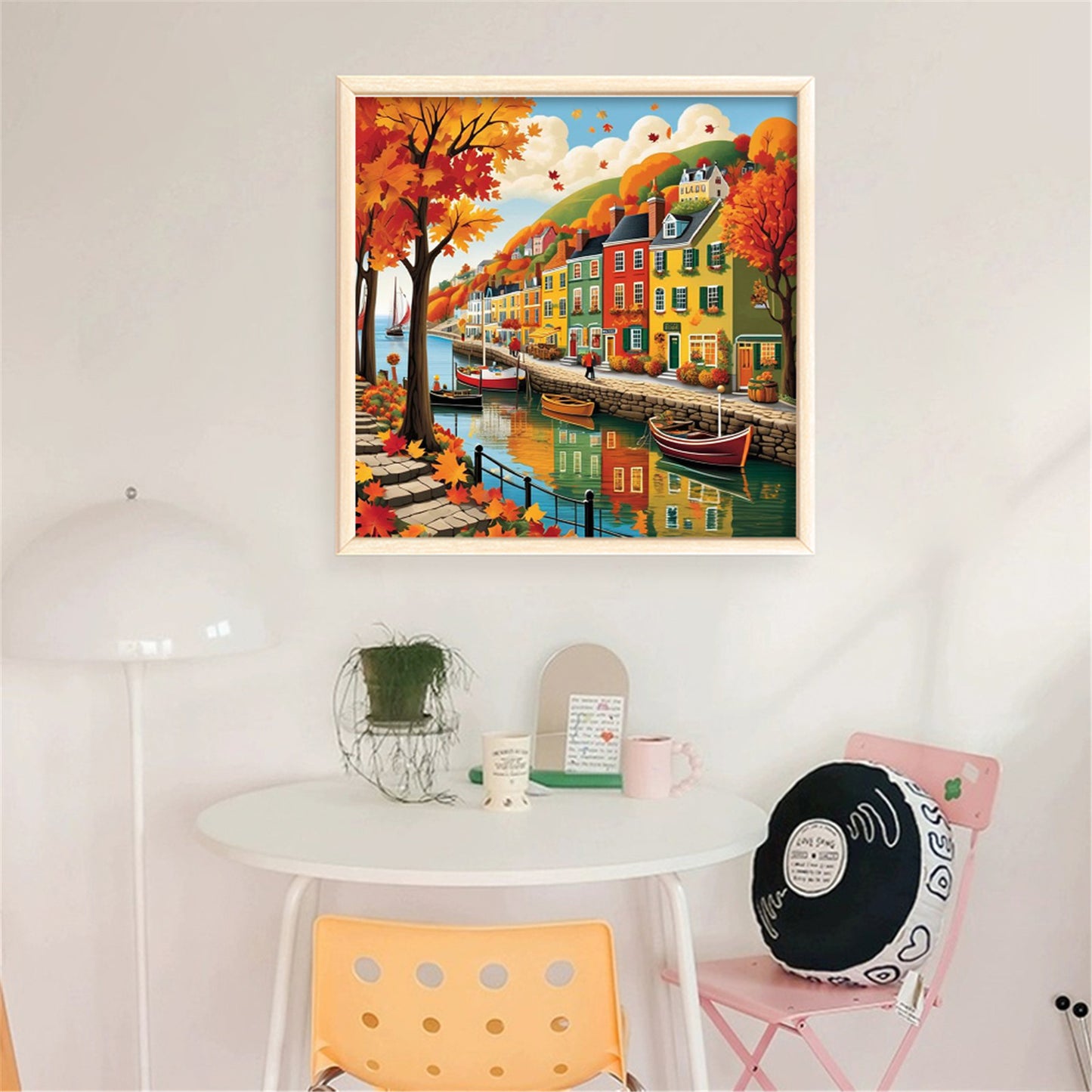 Colorful Houses - Full 14CT Stamped Cross Stitch 40x40CM - Huacan