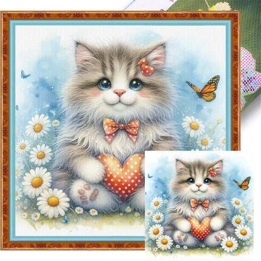 Daisy Flowers - Full 11CT Stamped Cross Stitch 40x40CM - Huacan