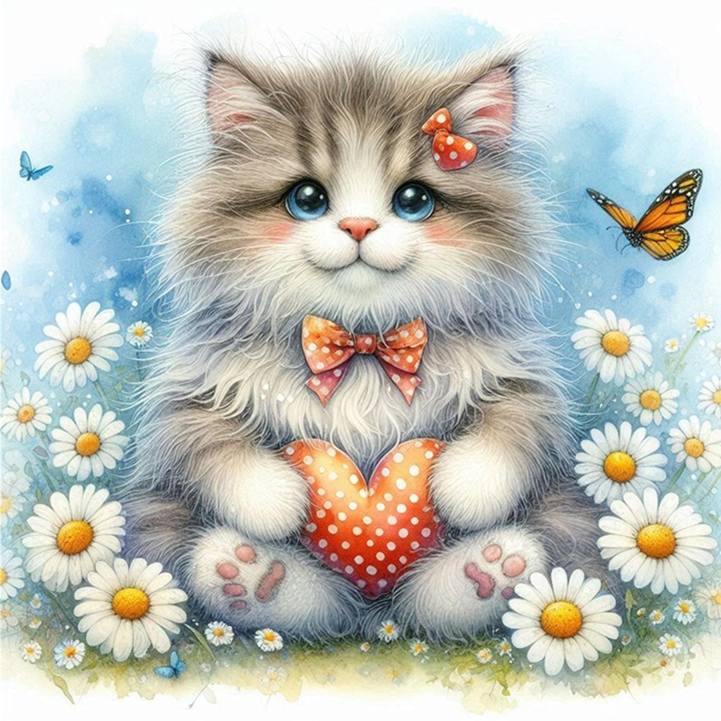 Daisy Flowers - Full 11CT Stamped Cross Stitch 40x40CM - Huacan