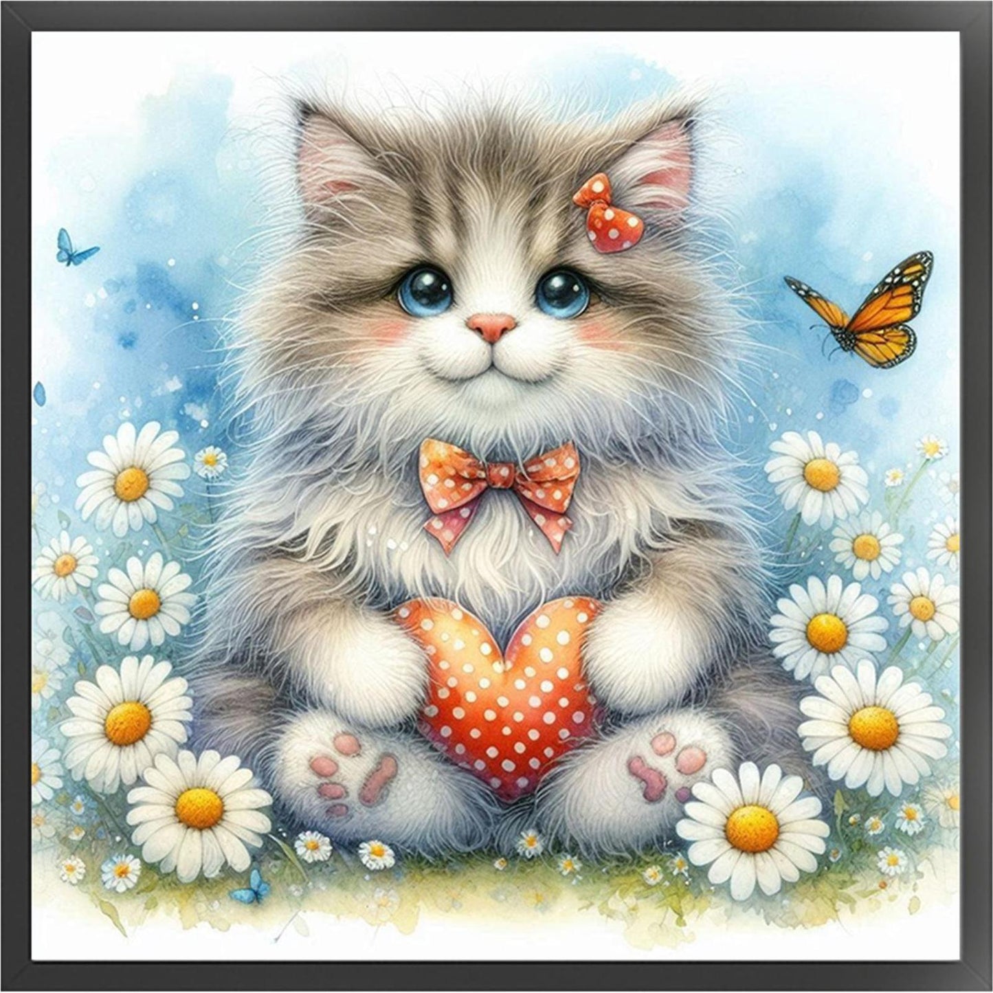 Daisy Flowers - Full 11CT Stamped Cross Stitch 40x40CM - Huacan