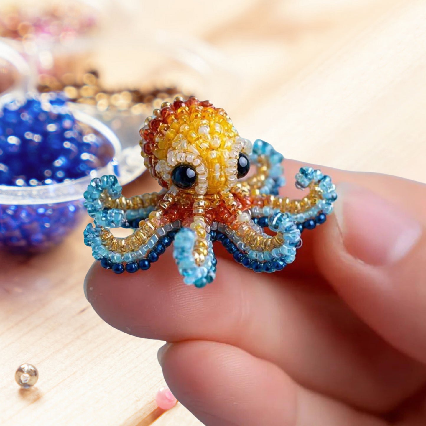Octopus Ocean Animals DIY Beaded Embroidery Kits (Only Material Package)