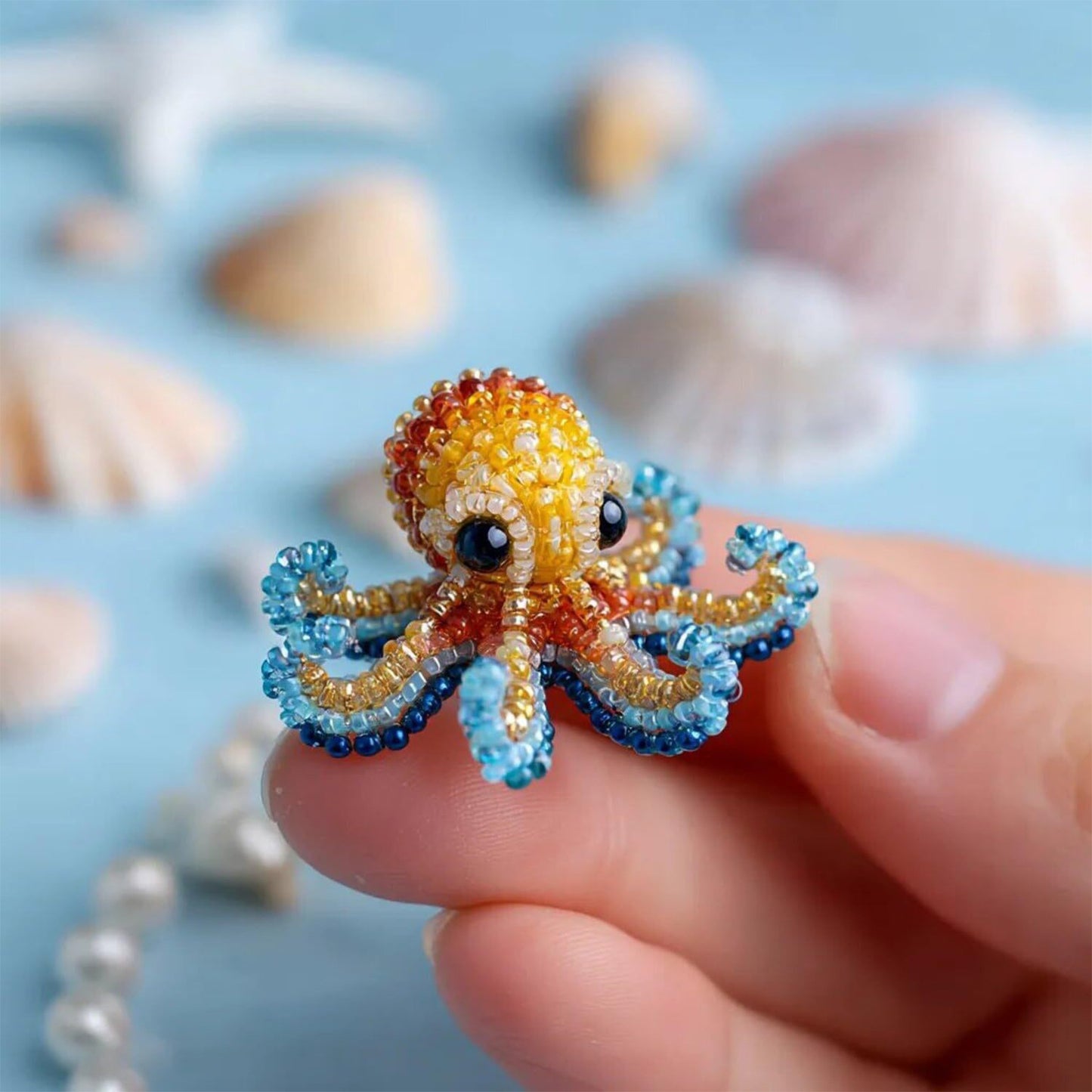 Octopus Ocean Animals DIY Beaded Embroidery Kits (Only Material Package)