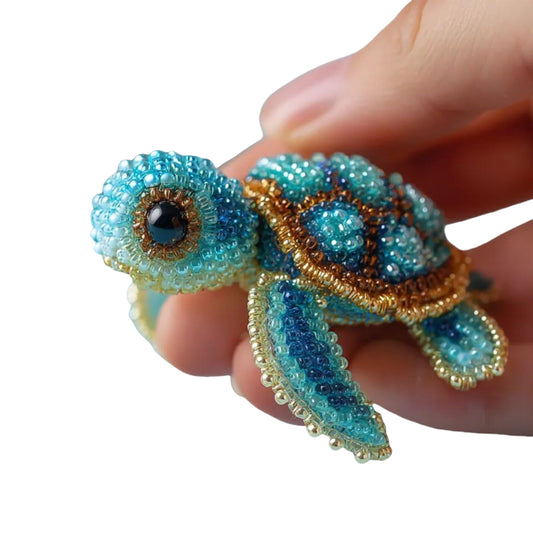 Sea Turtles Ocean Animals DIY Beaded Embroidery Kits (Only Material Package)