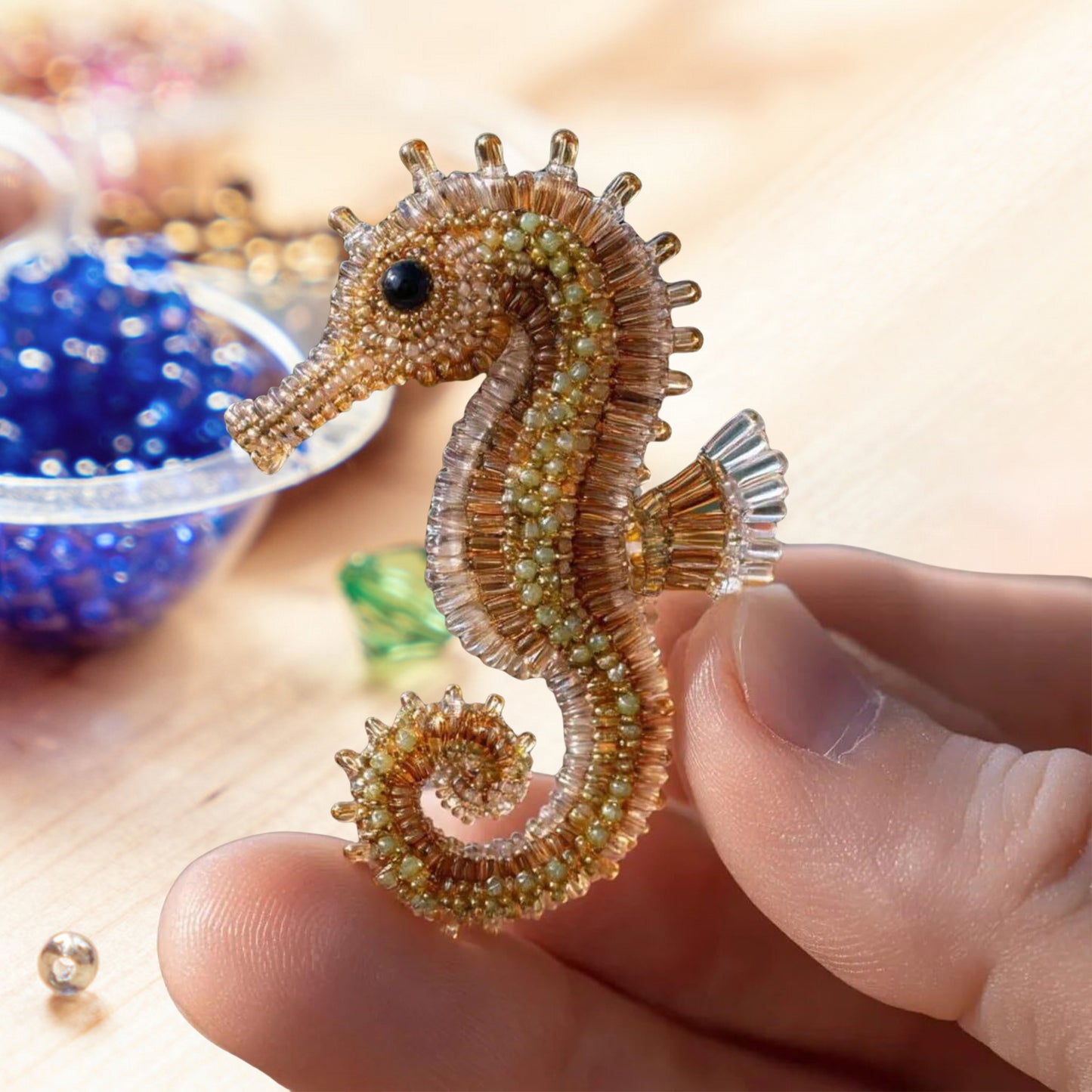 Seahorse Ocean Animals DIY Beaded Embroidery Kits (Only Material Package)