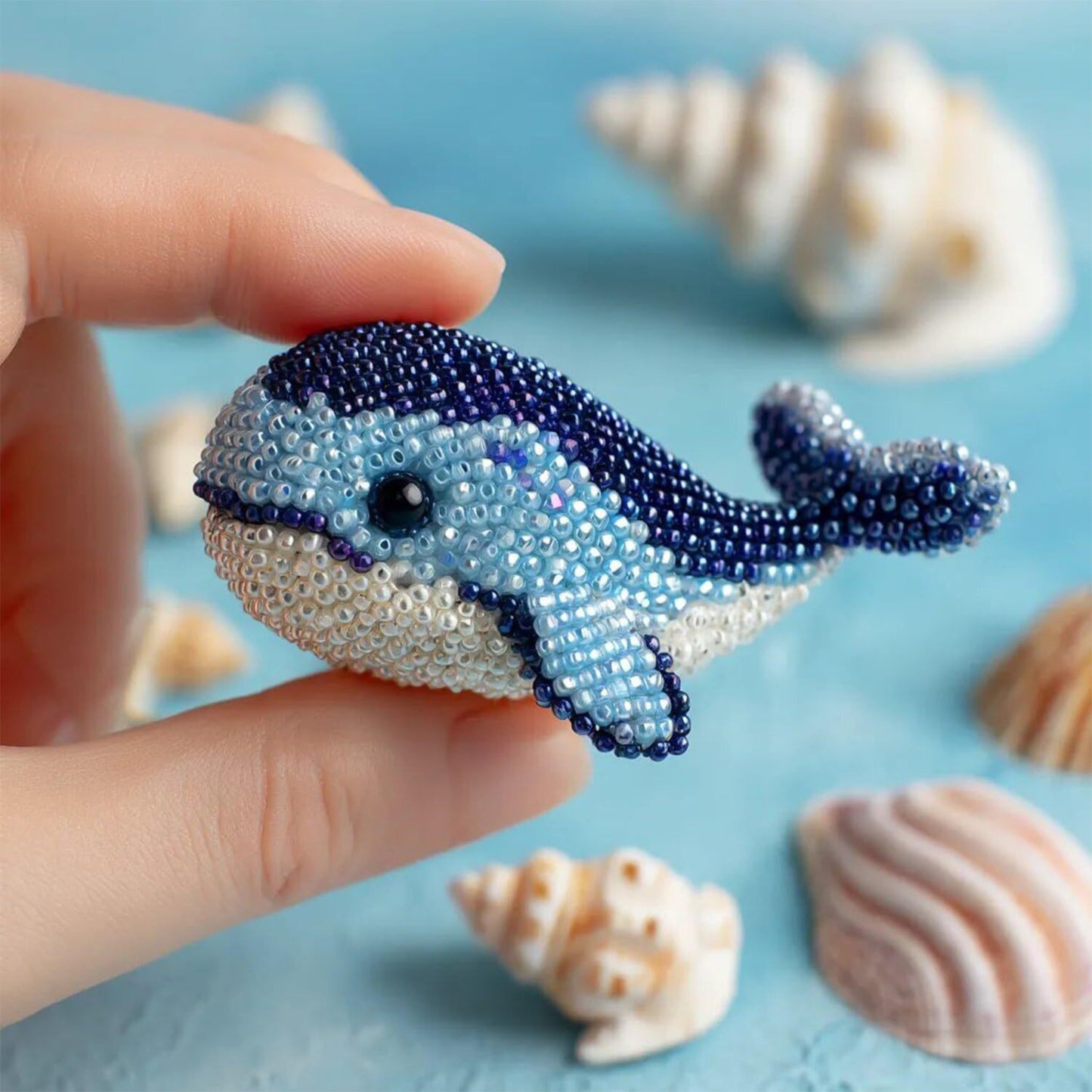 Dolphin Ocean Animals DIY Beaded Embroidery Craft Kits (Only Material Package)