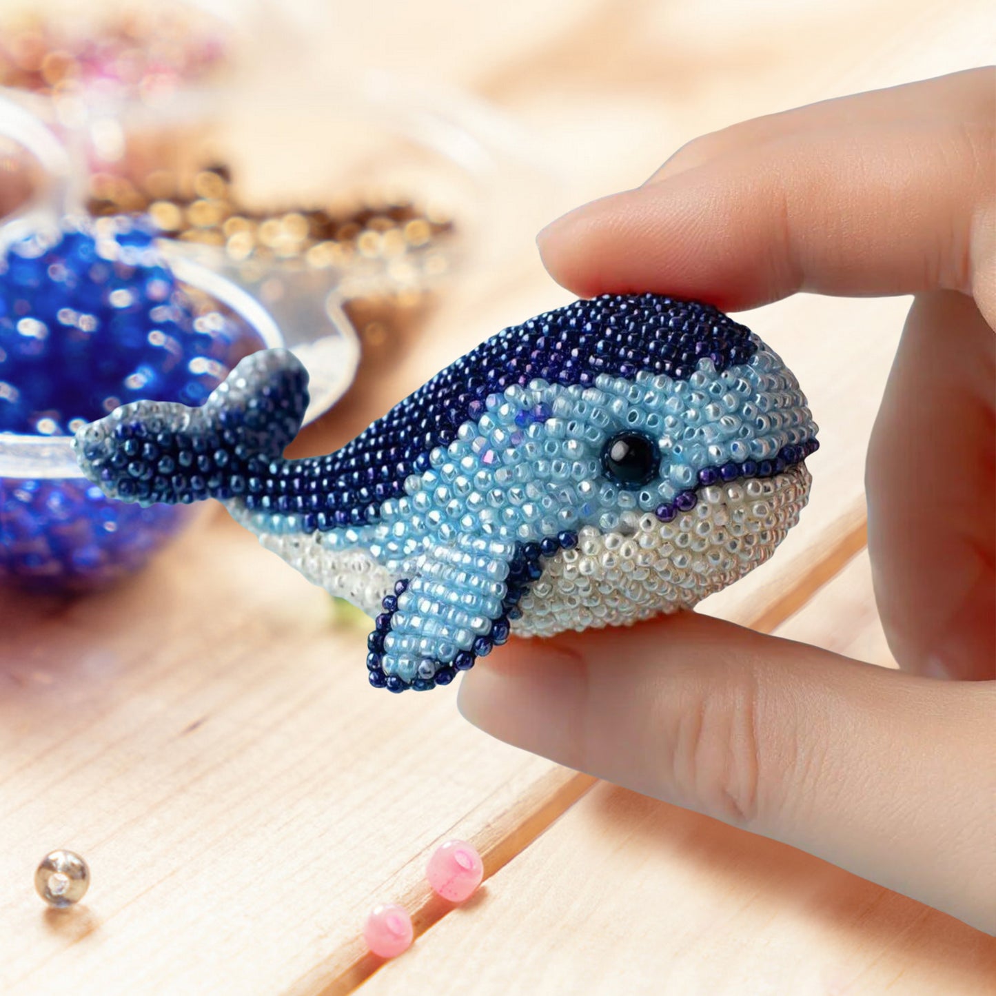 Dolphin Ocean Animals DIY Beaded Embroidery Craft Kits (Only Material Package)