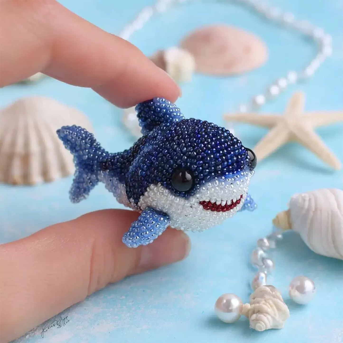Shark Ocean Animals DIY Beaded Embroidery Craft Kits (Only Material Package)