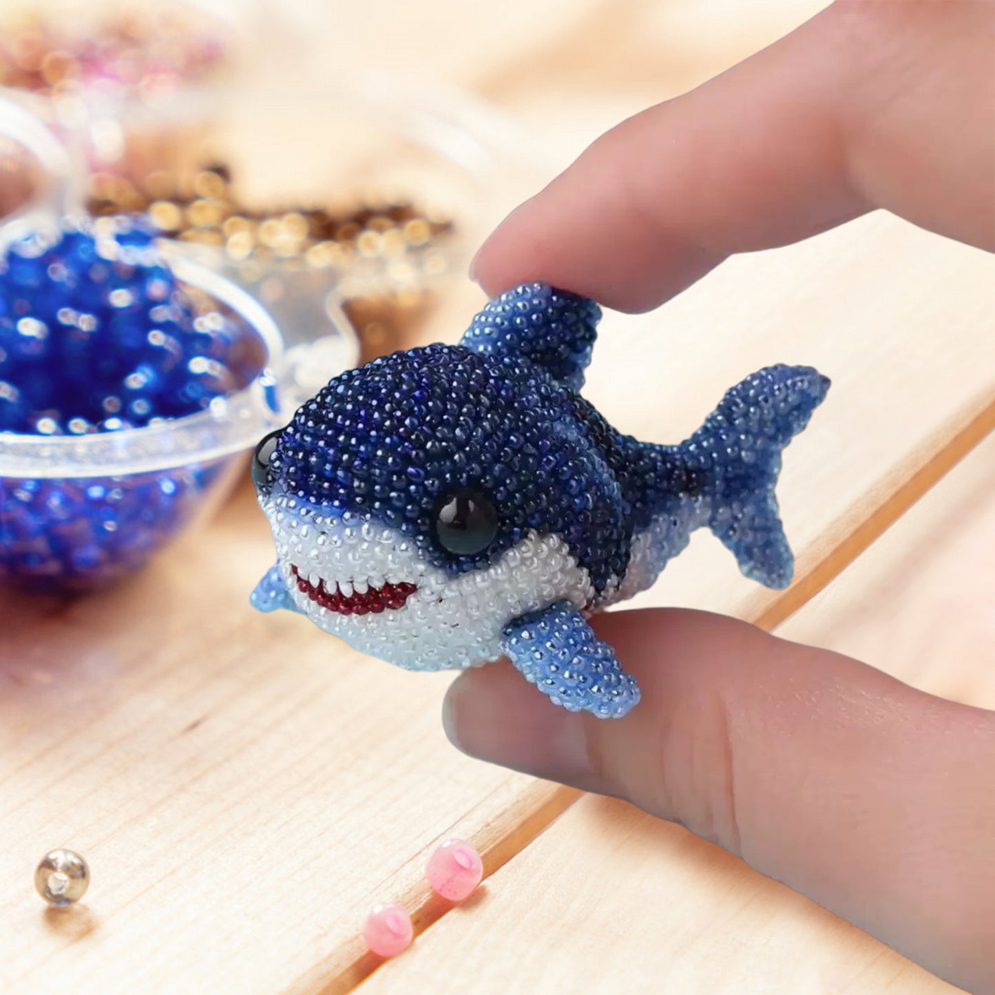 Shark Ocean Animals DIY Beaded Embroidery Craft Kits (Only Material Package)