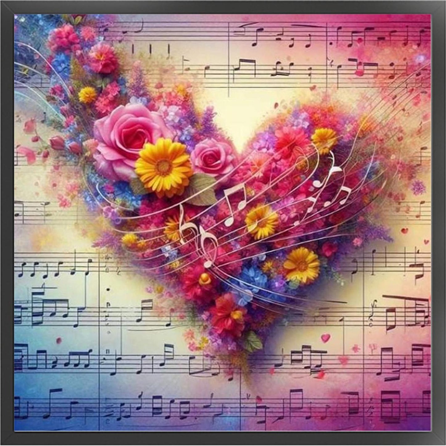 Heart-Shaped Flowers And Plants - Full 11CT Stamped Cross Stitch 40x40CM - Huacan