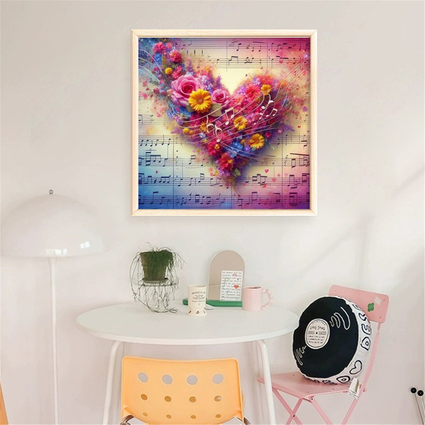 Heart-Shaped Flowers And Plants - Full 11CT Stamped Cross Stitch 40x40CM - Huacan