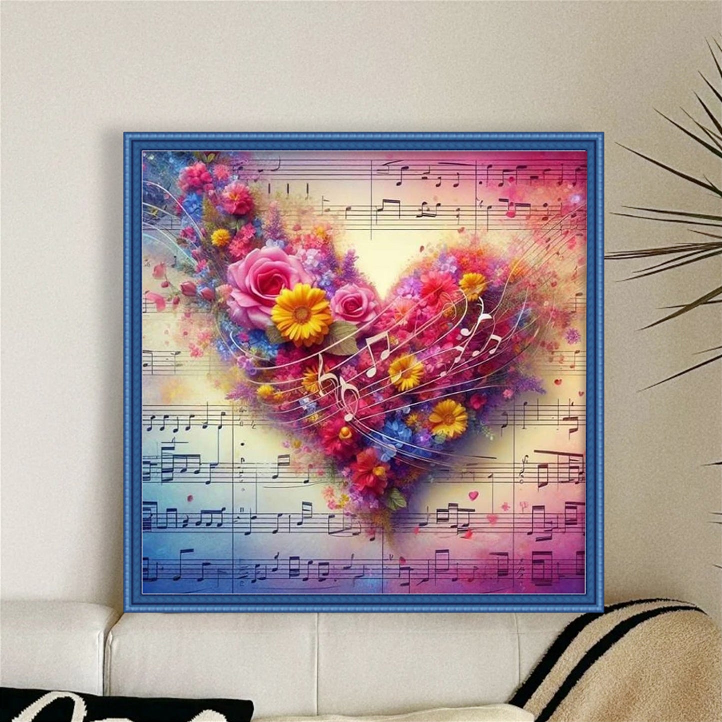 Heart-Shaped Flowers And Plants - Full 11CT Stamped Cross Stitch 40x40CM - Huacan