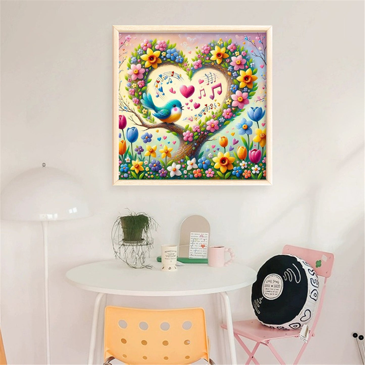Heart-Shaped Flowers And Plants - Full 11CT Stamped Cross Stitch 40x40CM - Huacan