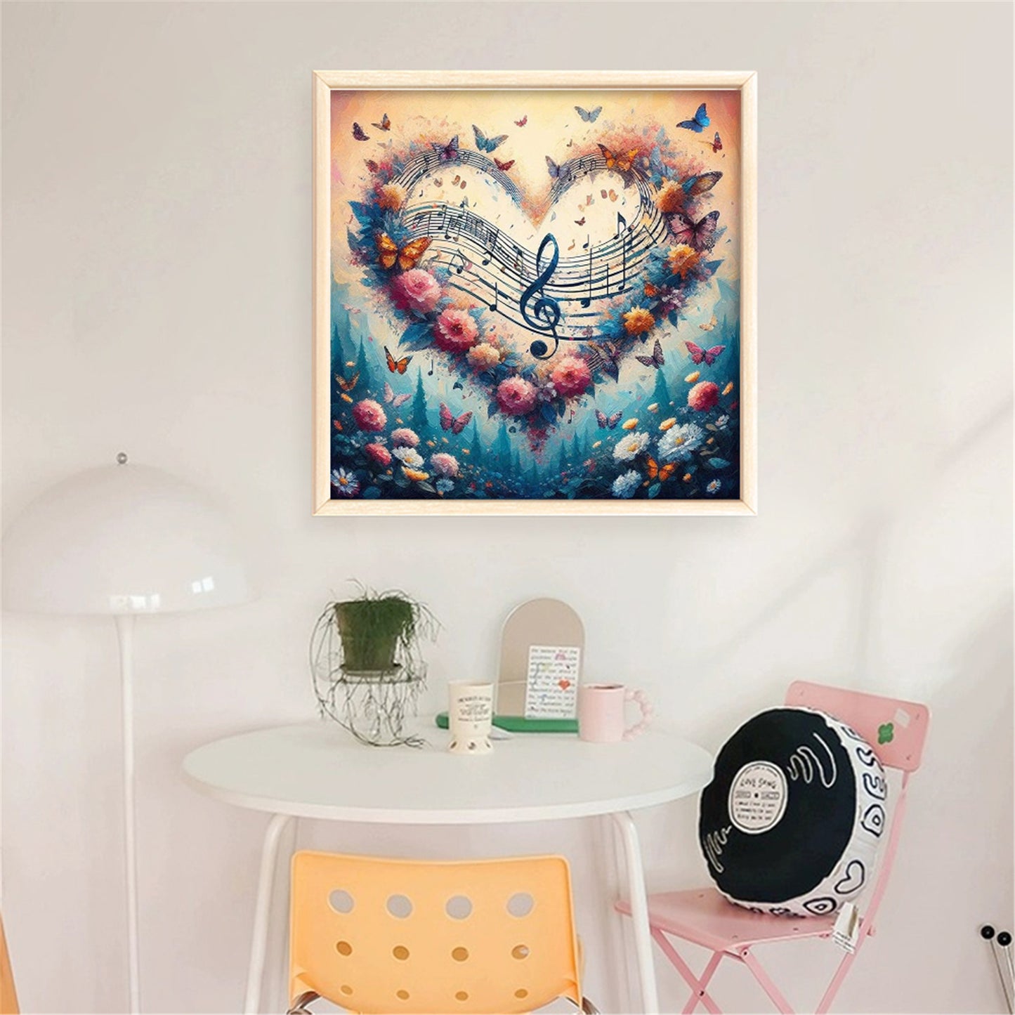 Heart-Shaped Flowers And Plants - Full 11CT Stamped Cross Stitch 40x40CM - Huacan