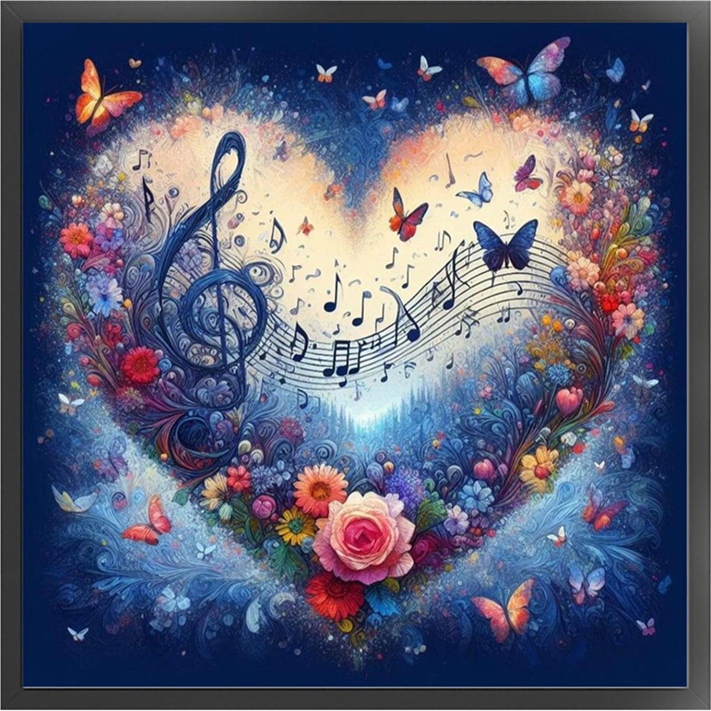 Heart-Shaped Flowers And Plants - Full 11CT Stamped Cross Stitch 40x40CM - Huacan