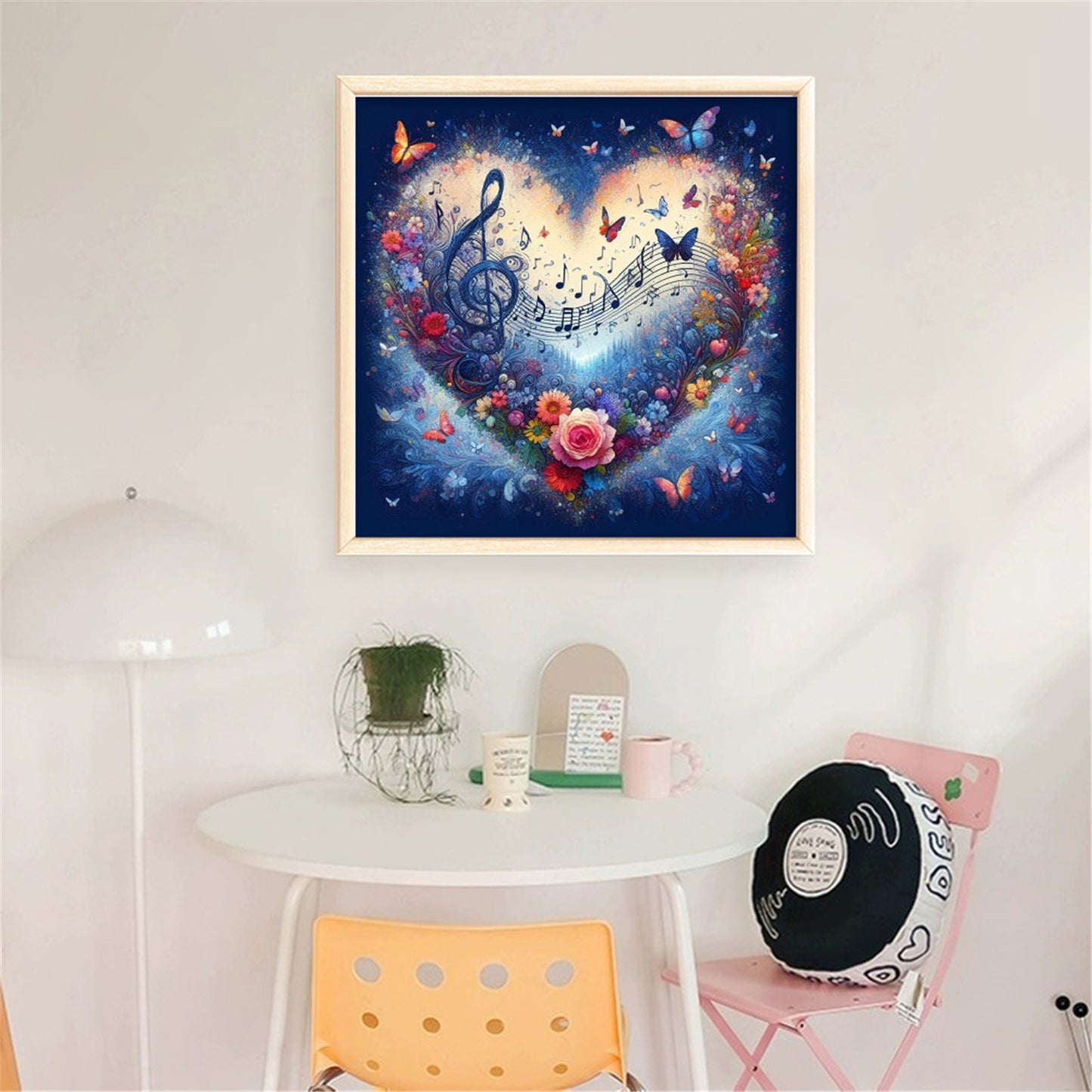 Heart-Shaped Flowers And Plants - Full 11CT Stamped Cross Stitch 40x40CM - Huacan