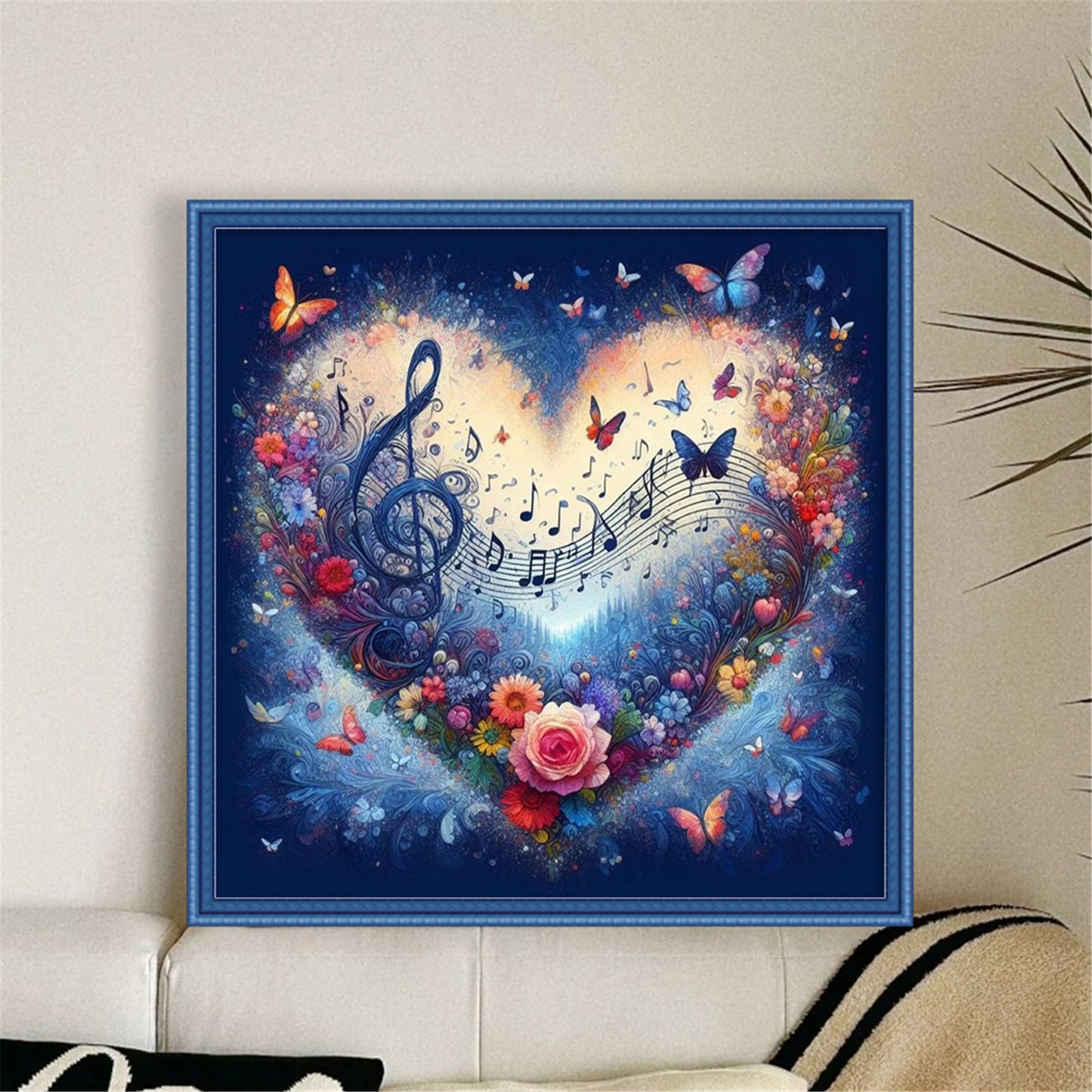 Heart-Shaped Flowers And Plants - Full 11CT Stamped Cross Stitch 40x40CM - Huacan