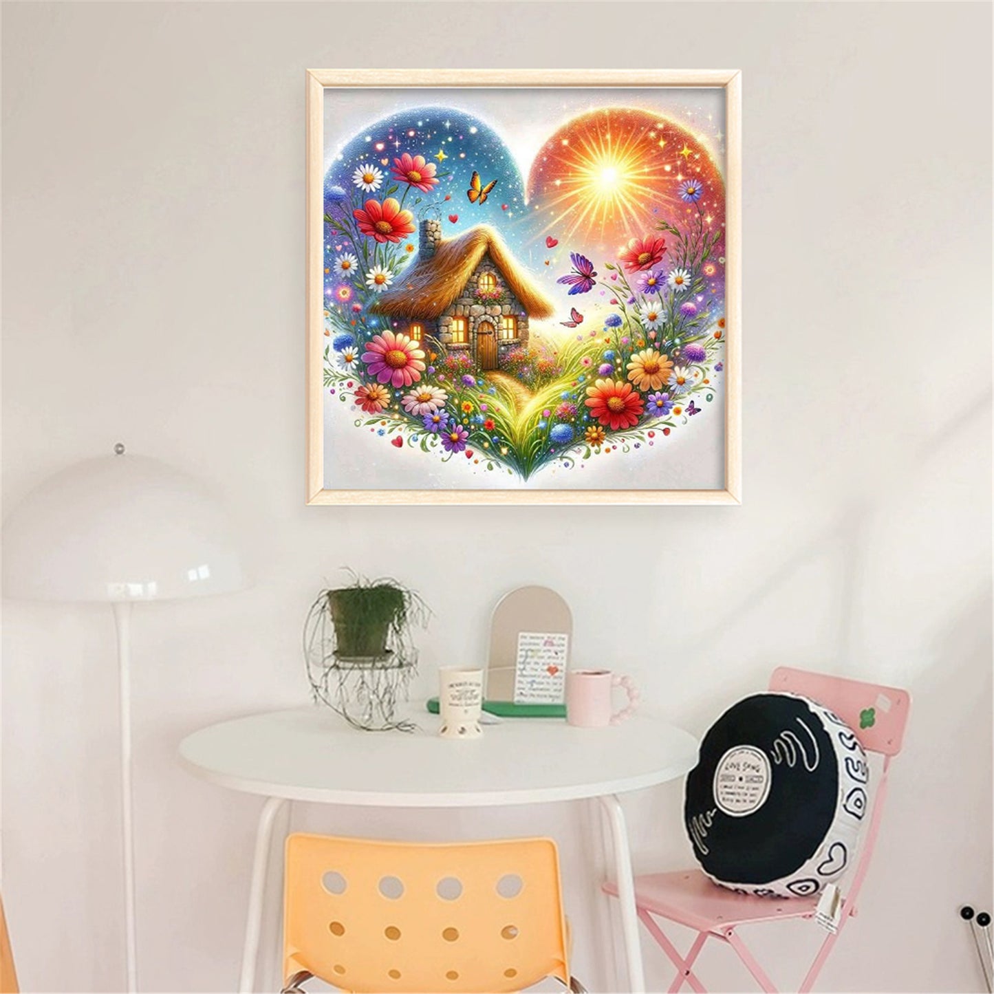 Heart-Shaped Flowers And Plants - Full 11CT Stamped Cross Stitch 40x40CM - Huacan