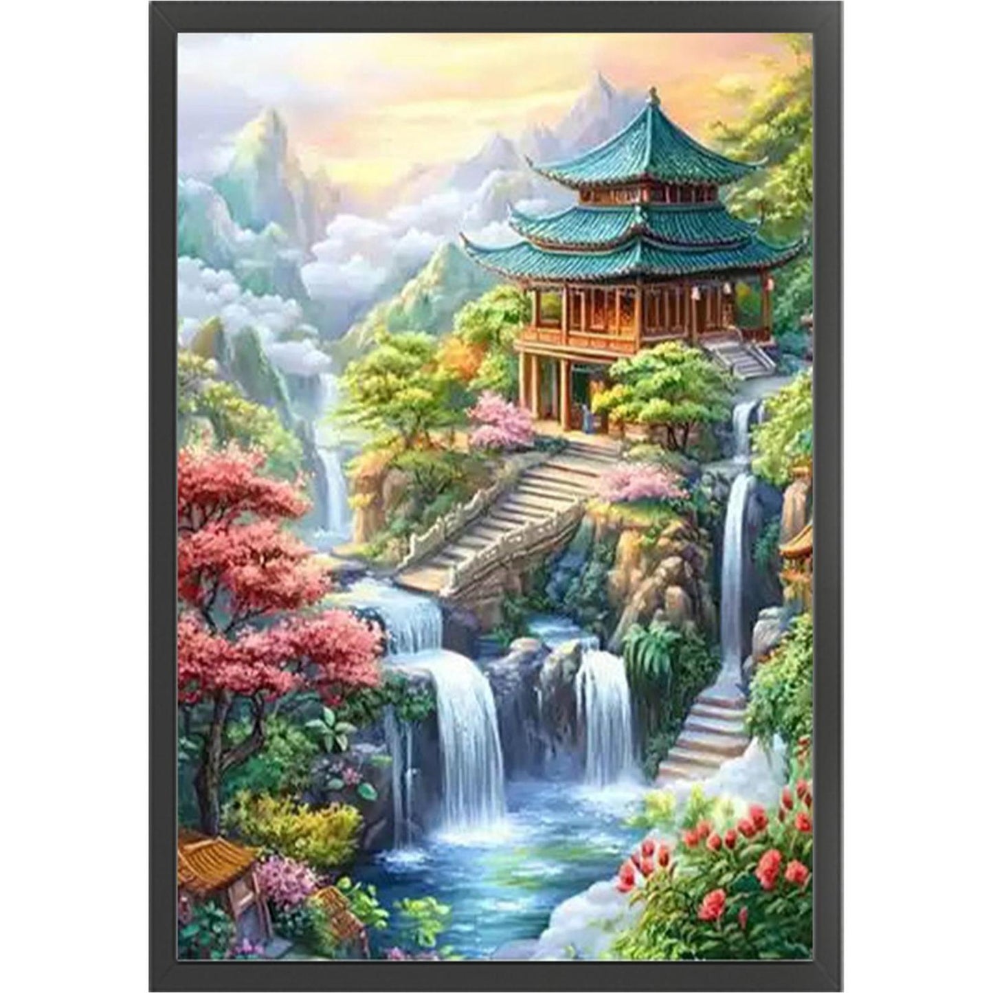 Jiangnan Ancient Town - Summer - Full 11CT Stamped Cross Stitch 50x70CM - Mona Lisa