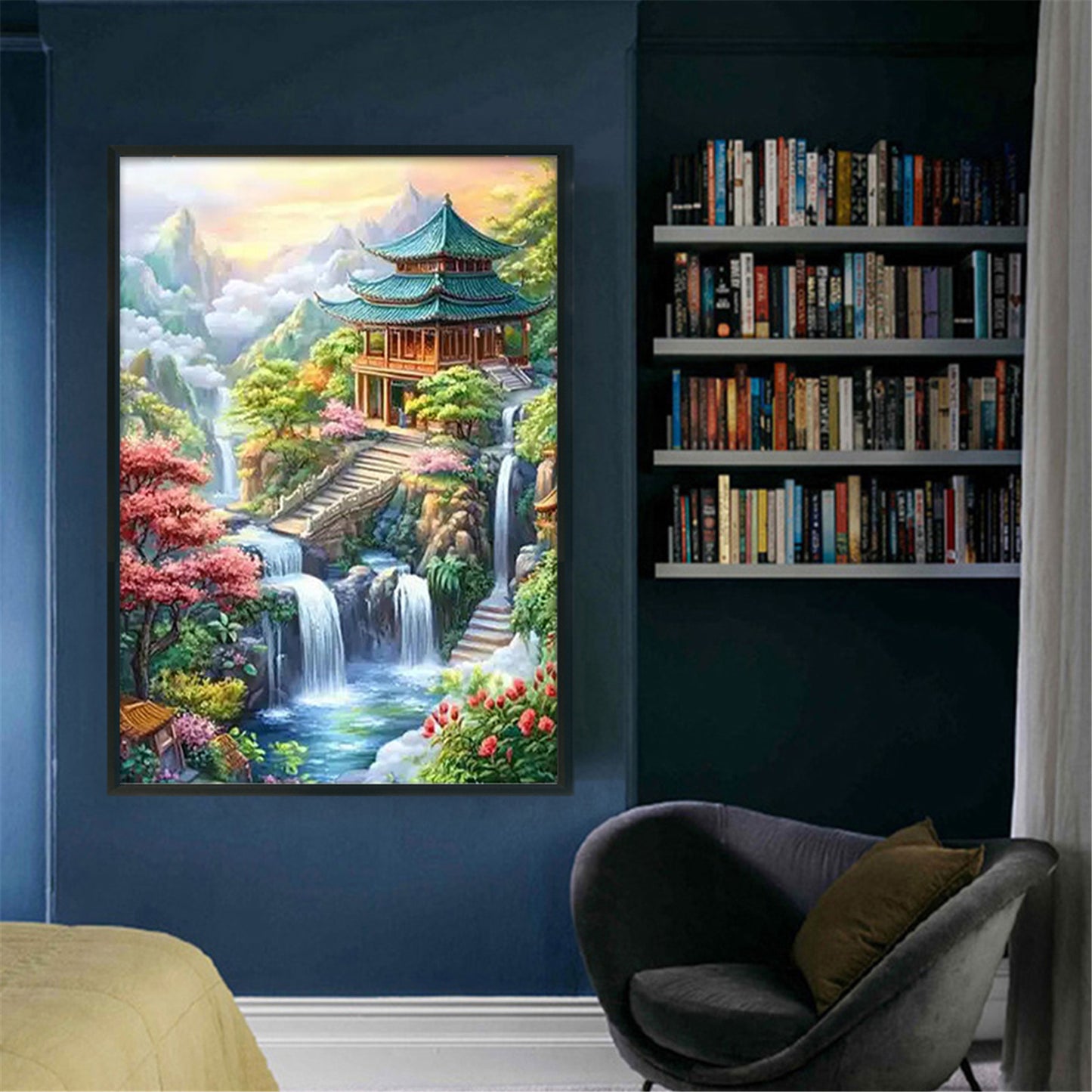 Jiangnan Ancient Town - Summer - Full 11CT Stamped Cross Stitch 50x70CM - Mona Lisa