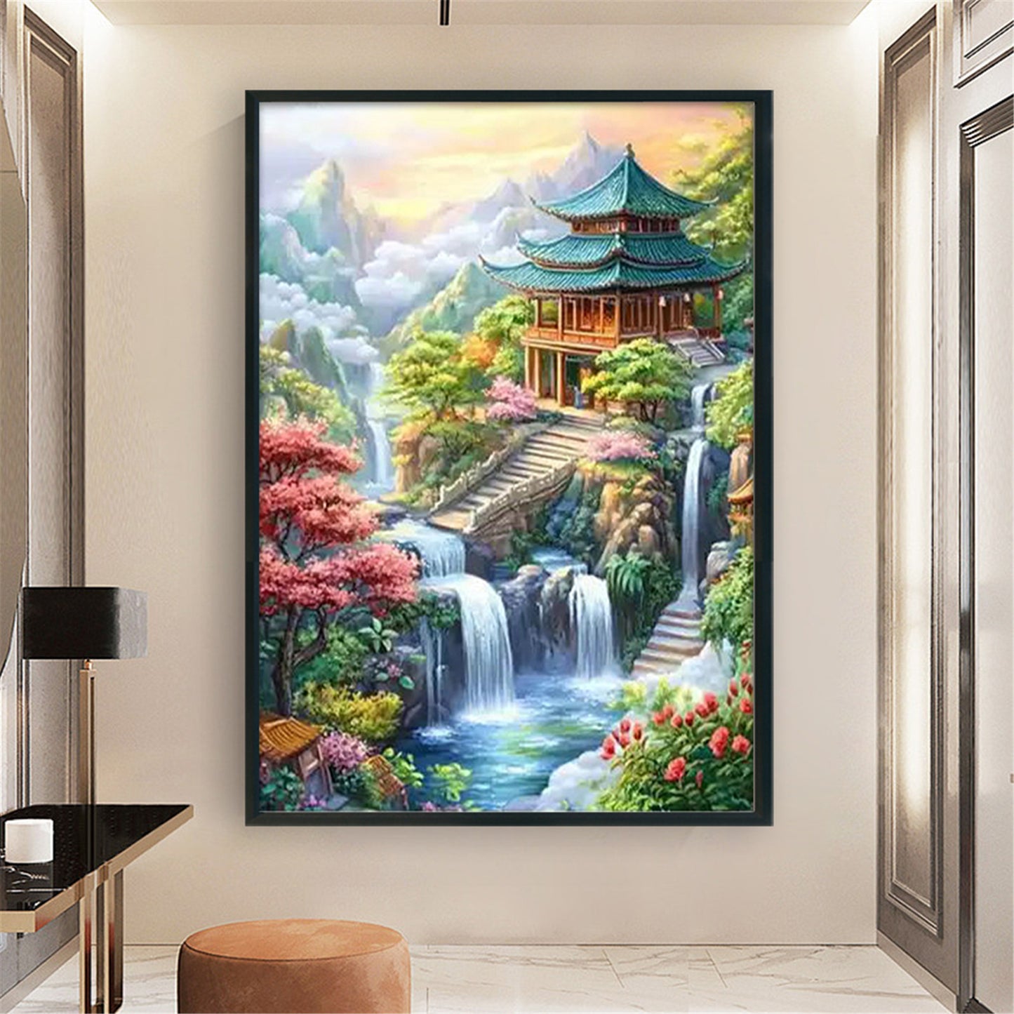 Jiangnan Ancient Town - Summer - Full 11CT Stamped Cross Stitch 50x70CM - Mona Lisa