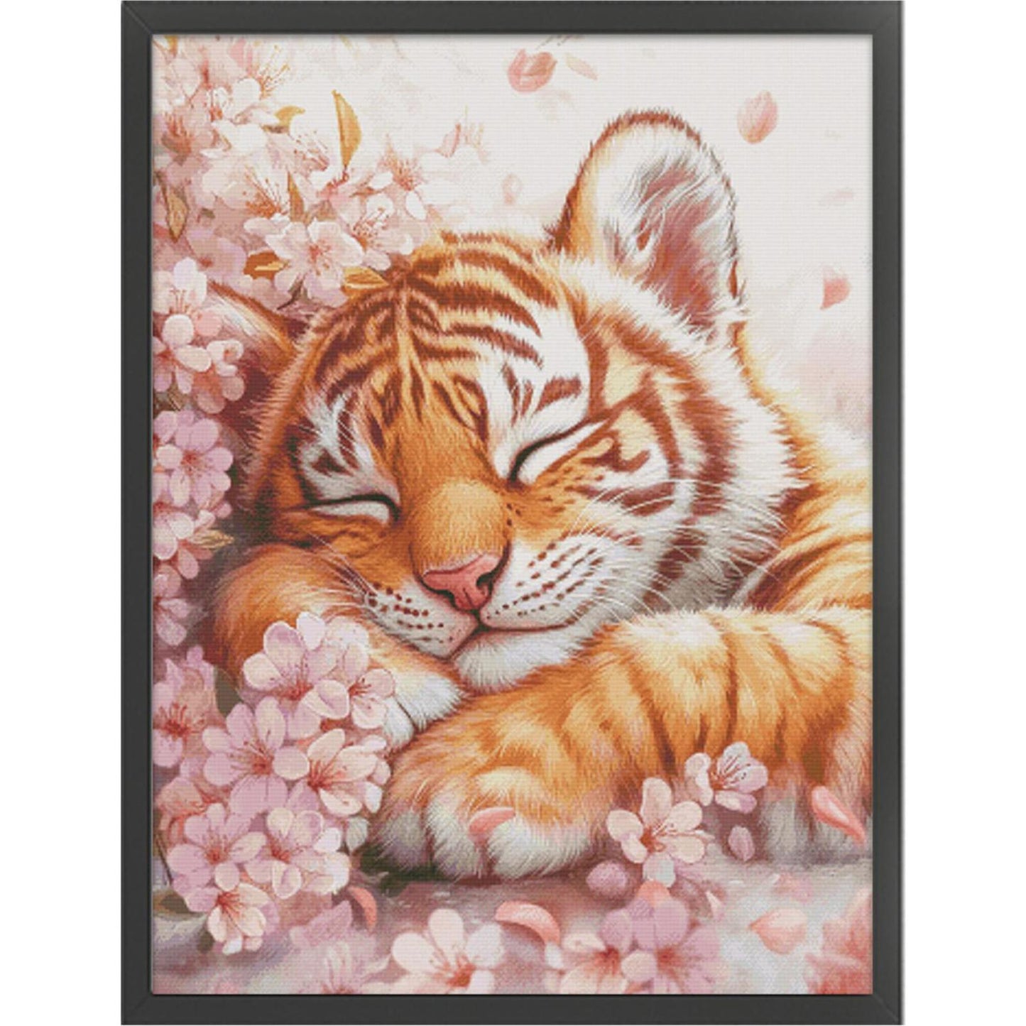 Sleepy Little Tiger - Full 14CT Stamped Cross Stitch 70x90CM - Fairy Egyptian Cotton