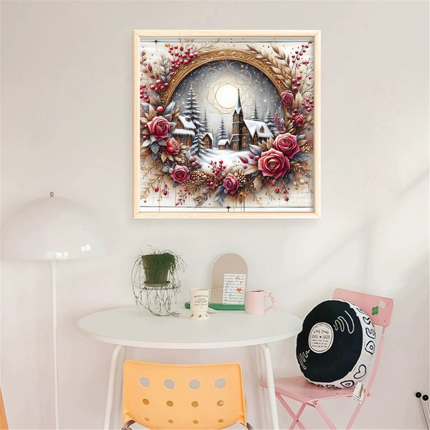 Christmas Cabin - Full 11CT Stamped Cross Stitch 40x40CM - Huacan