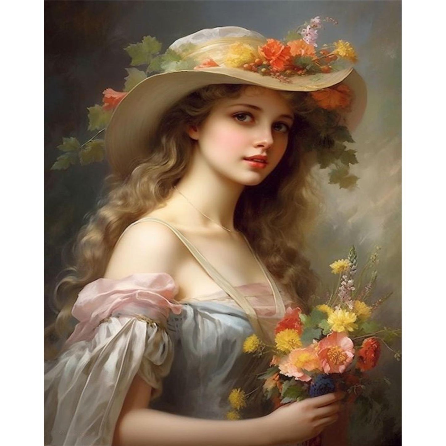 Victorian Woman - Full 11CT Stamped Cross Stitch 40x50CM - Huacan