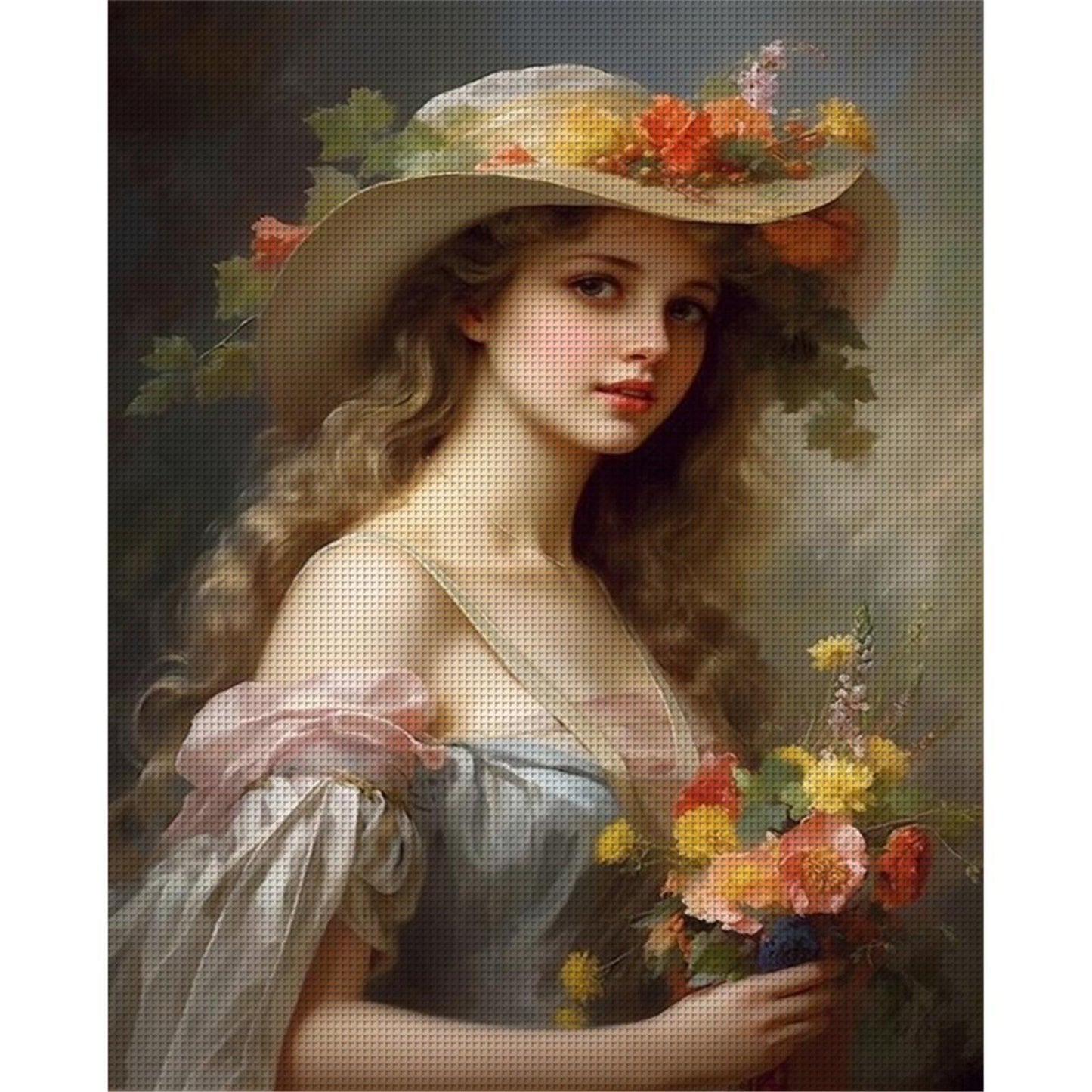 Victorian Woman - Full 11CT Stamped Cross Stitch 40x50CM - Huacan