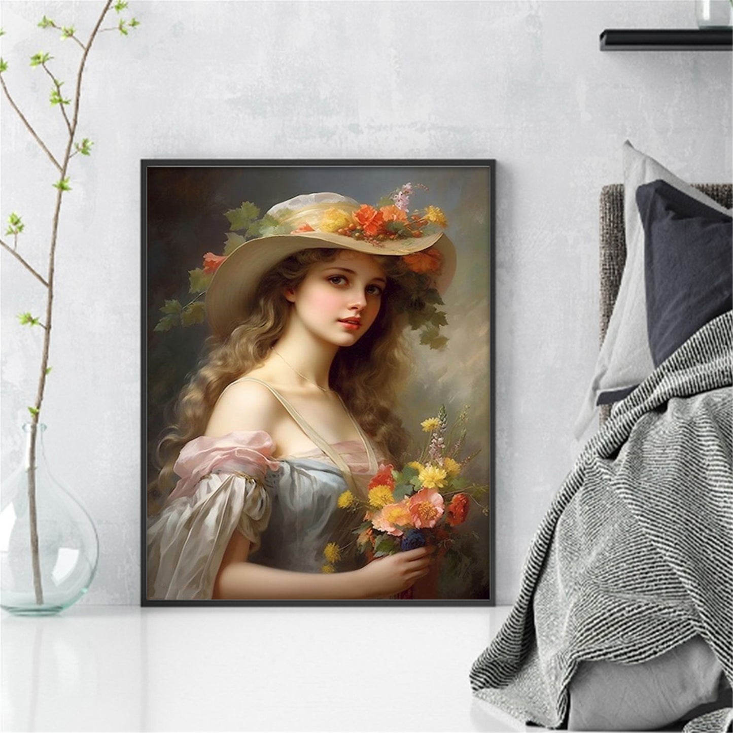 Victorian Woman - Full 11CT Stamped Cross Stitch 40x50CM - Huacan