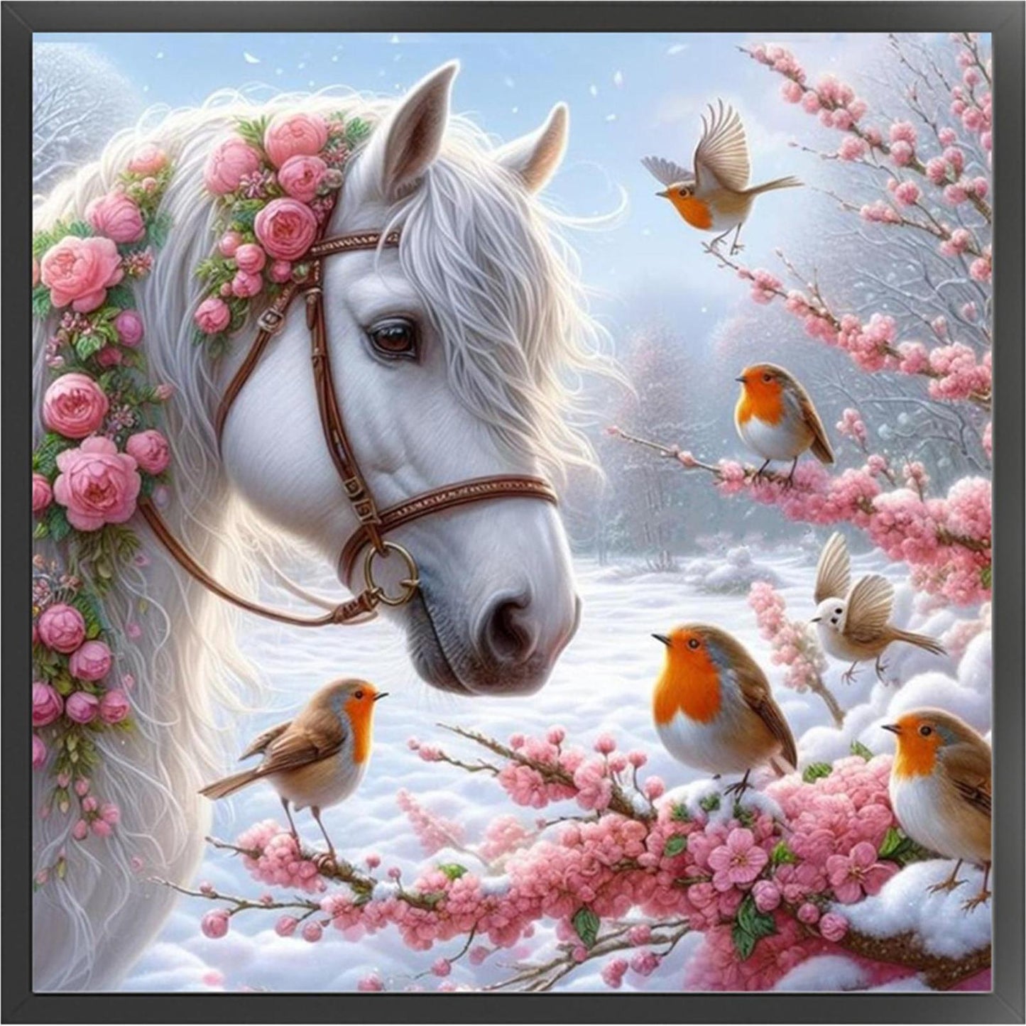 Horse - Full 11CT Stamped Cross Stitch 40x40CM - Yishu