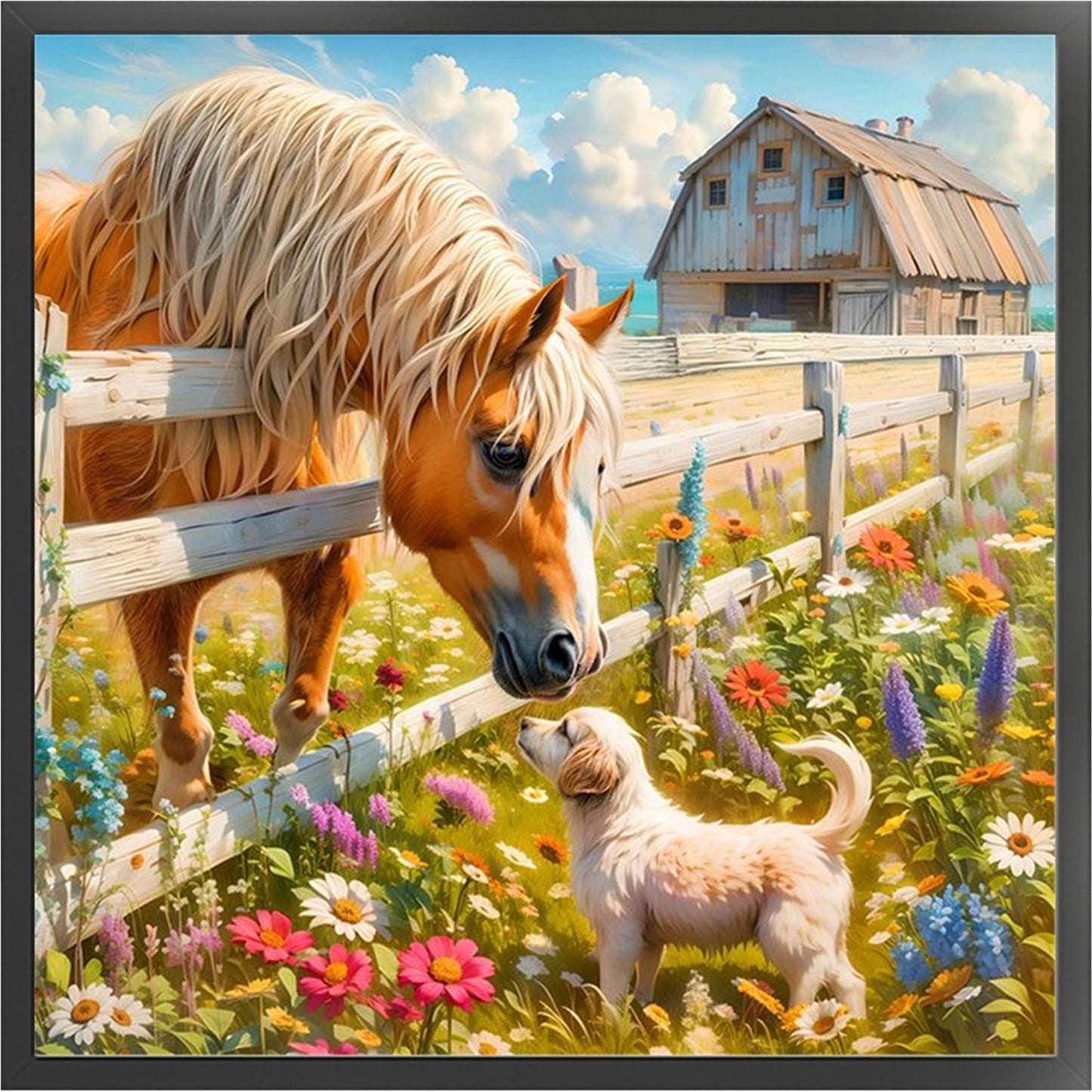 Horse - Full 11CT Stamped Cross Stitch 40x40CM - Yishu